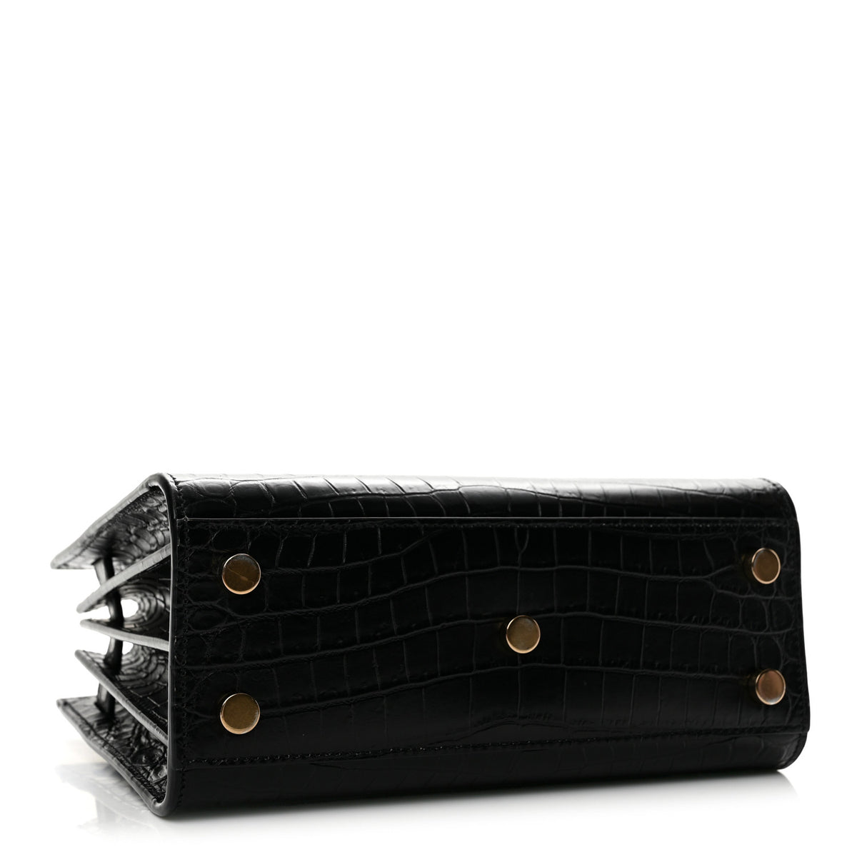 Saint Laurent Calfskin Crocodile Embossed Nano Sac De Jour Black 4 of 14