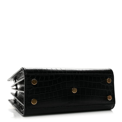 Saint Laurent Calfskin Crocodile Embossed Nano Sac De Jour Black 4 of 14