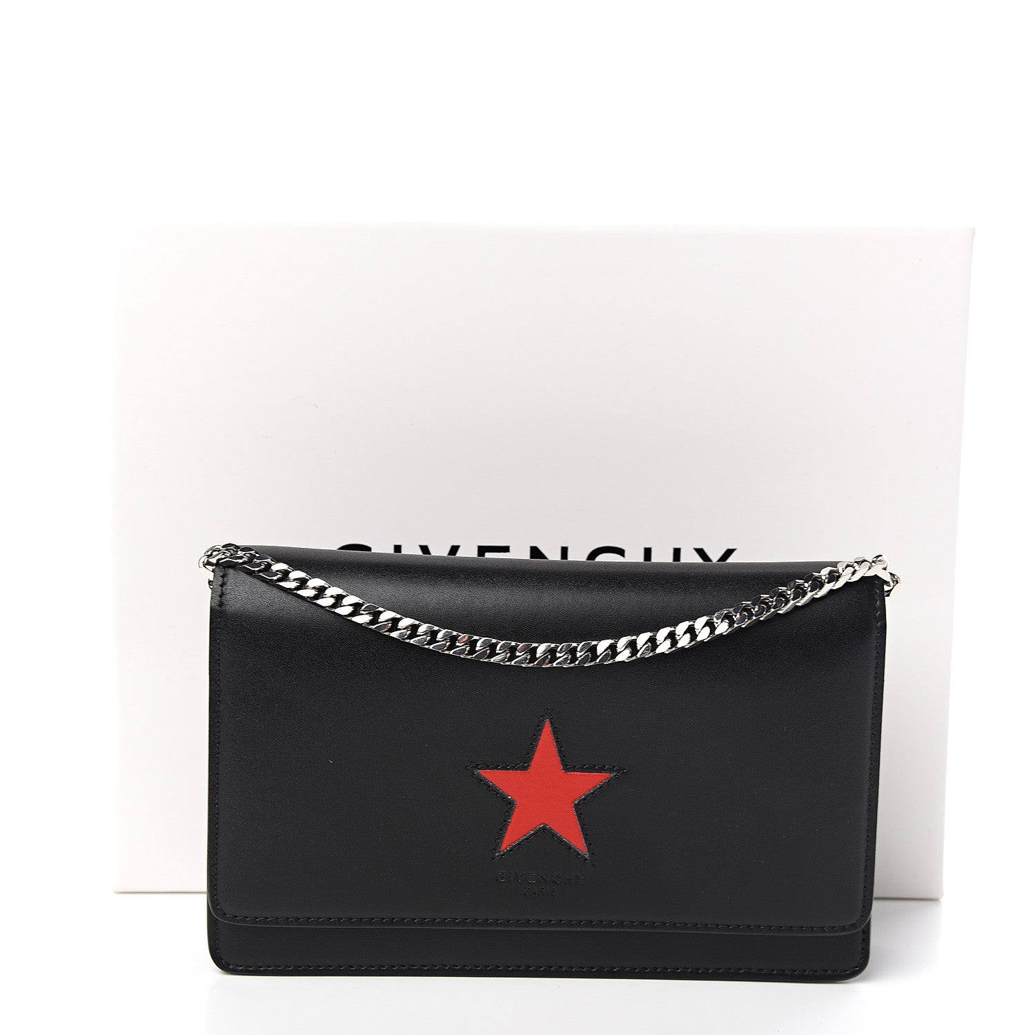 Givenchy Calfskin Star Pandora Chain Wallet Black 10 of 10