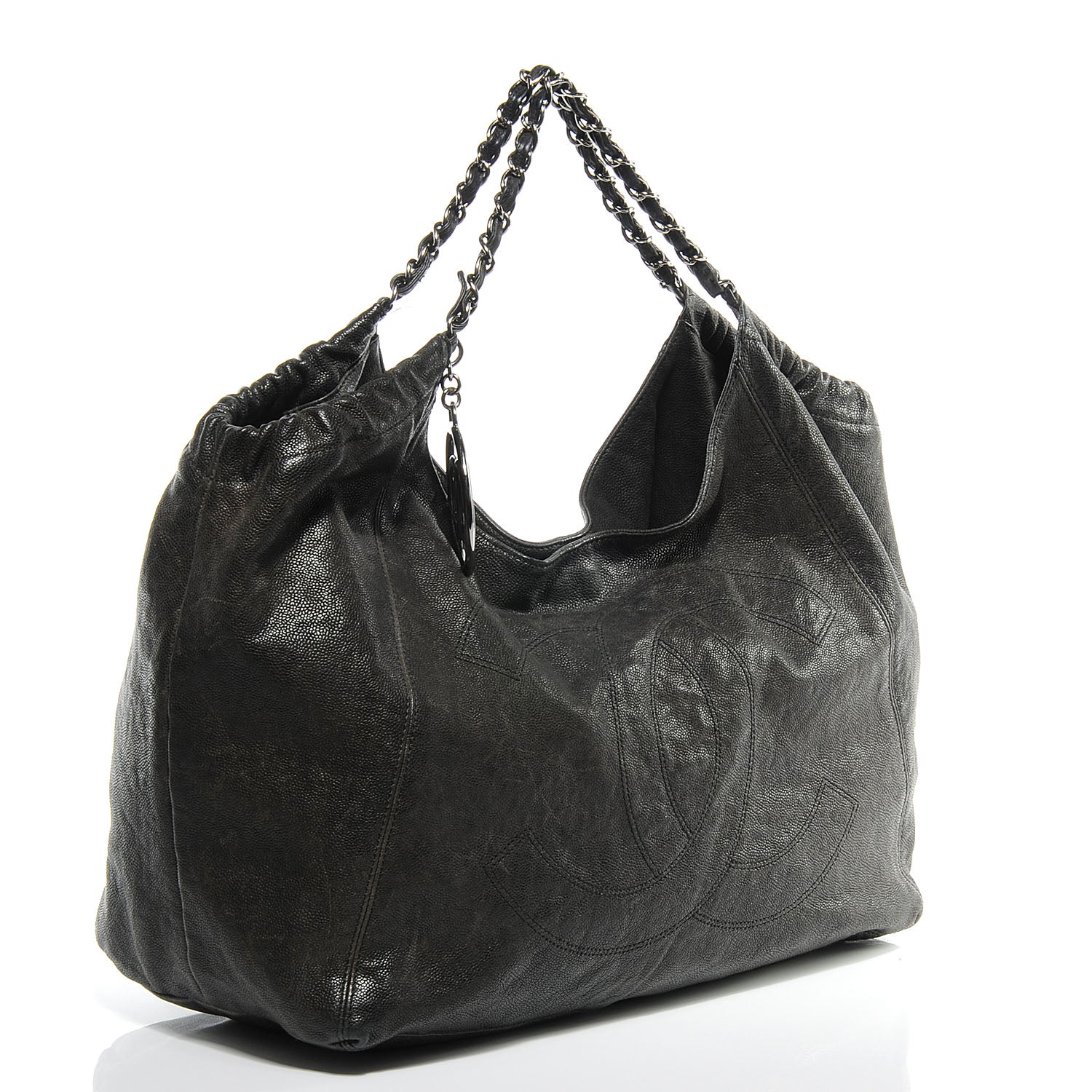 Chanel Distressed Caviar XL Coco Cabas Black 3 of 8
