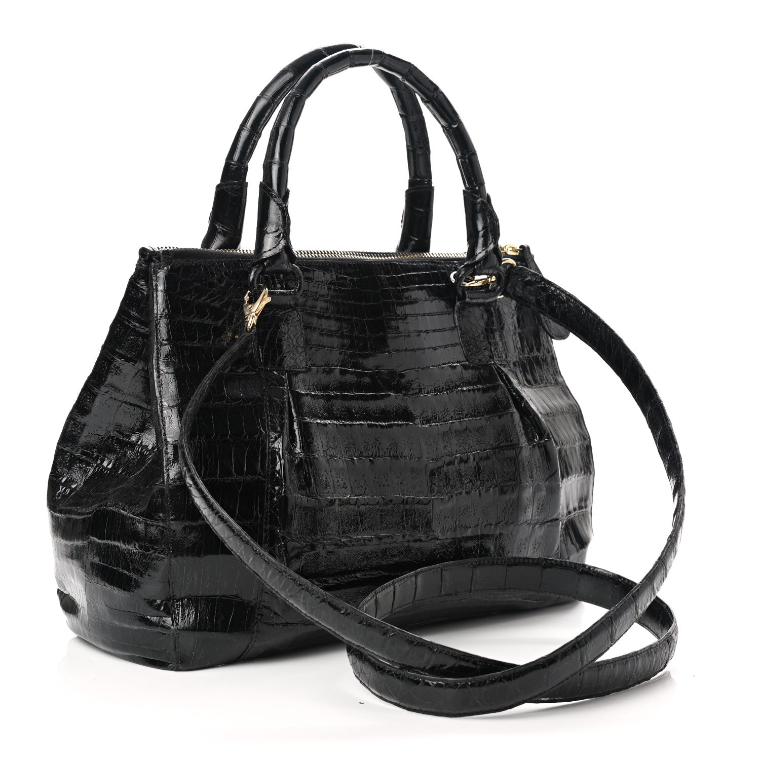 Nancy Gonzalez Crocodile Top Handle Satchel Black 3 of 10