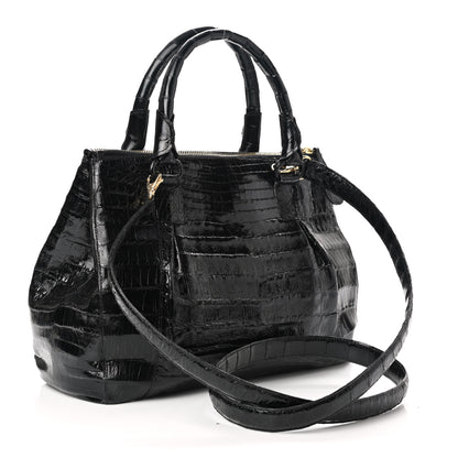 Nancy Gonzalez Crocodile Top Handle Satchel Black 3 of 10