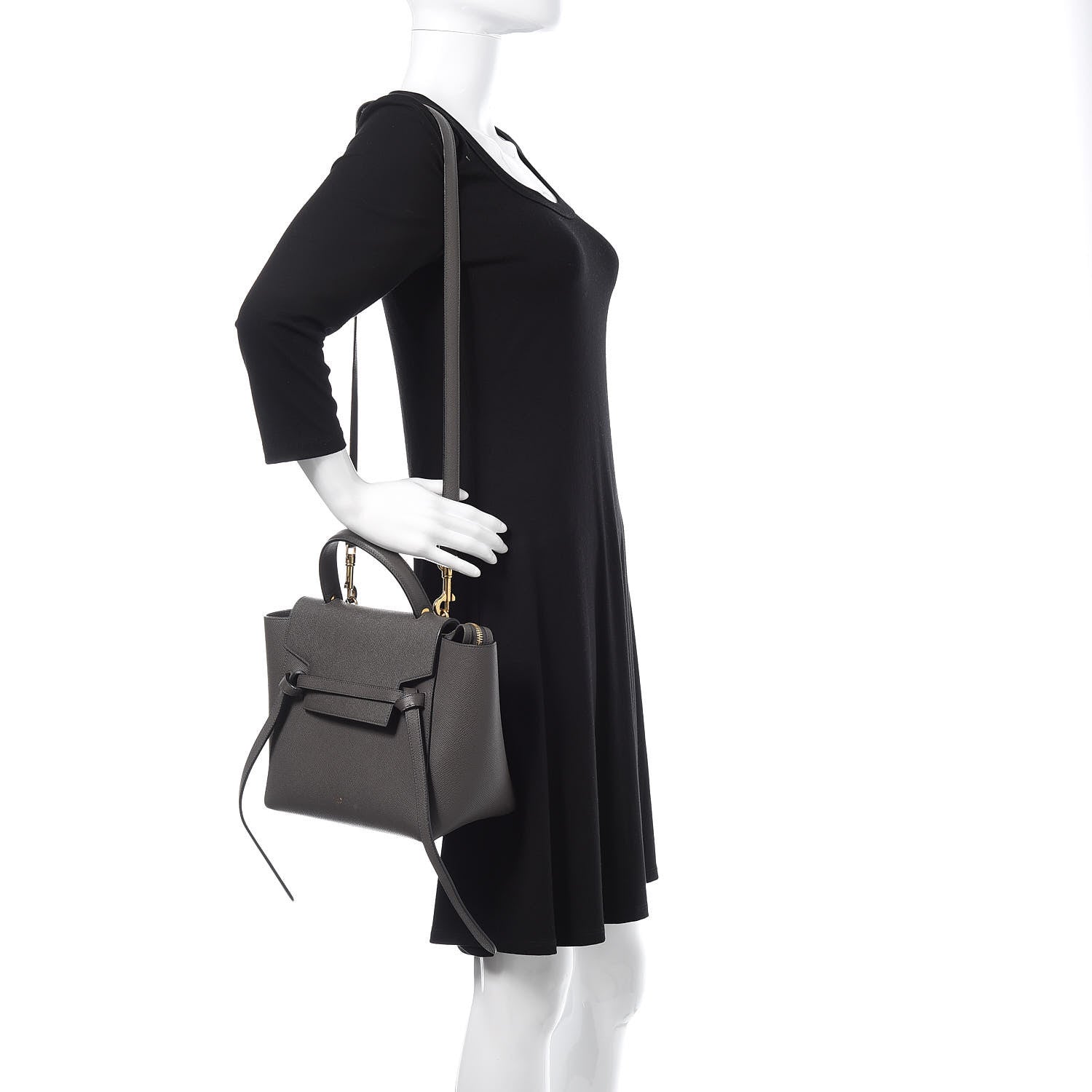 Celine Grained Calfskin Micro Belt Bag Grey 2 of 15