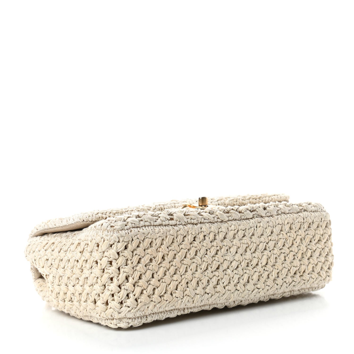 Chanel Raffia Crochet Paris Greece Medium Flap Bag Beige 4 of 10