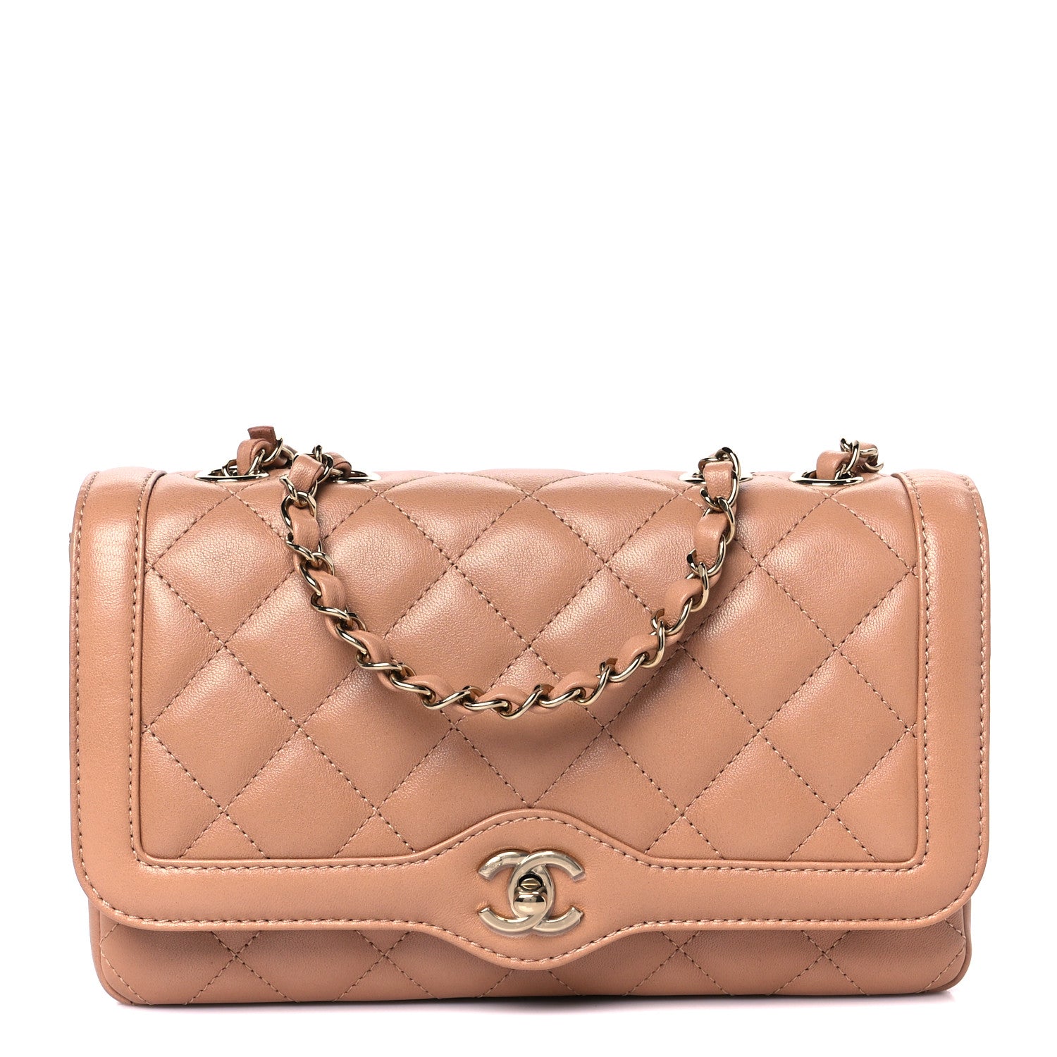 Chanel Crumpled Glazed Lambskin Quilted Small Flap Beige 1 of 12