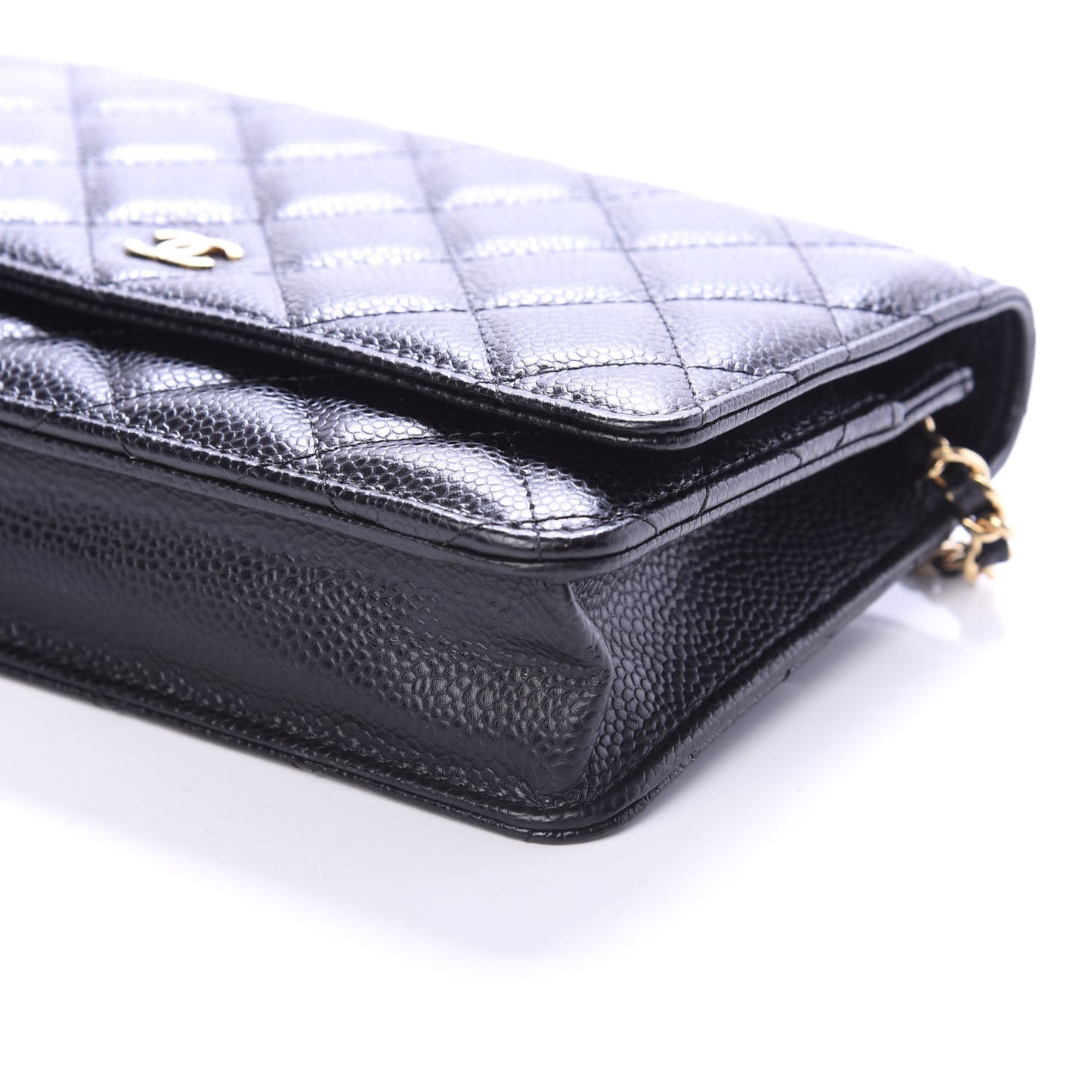 Caviar Quilted Wallet On Chain WOC Black