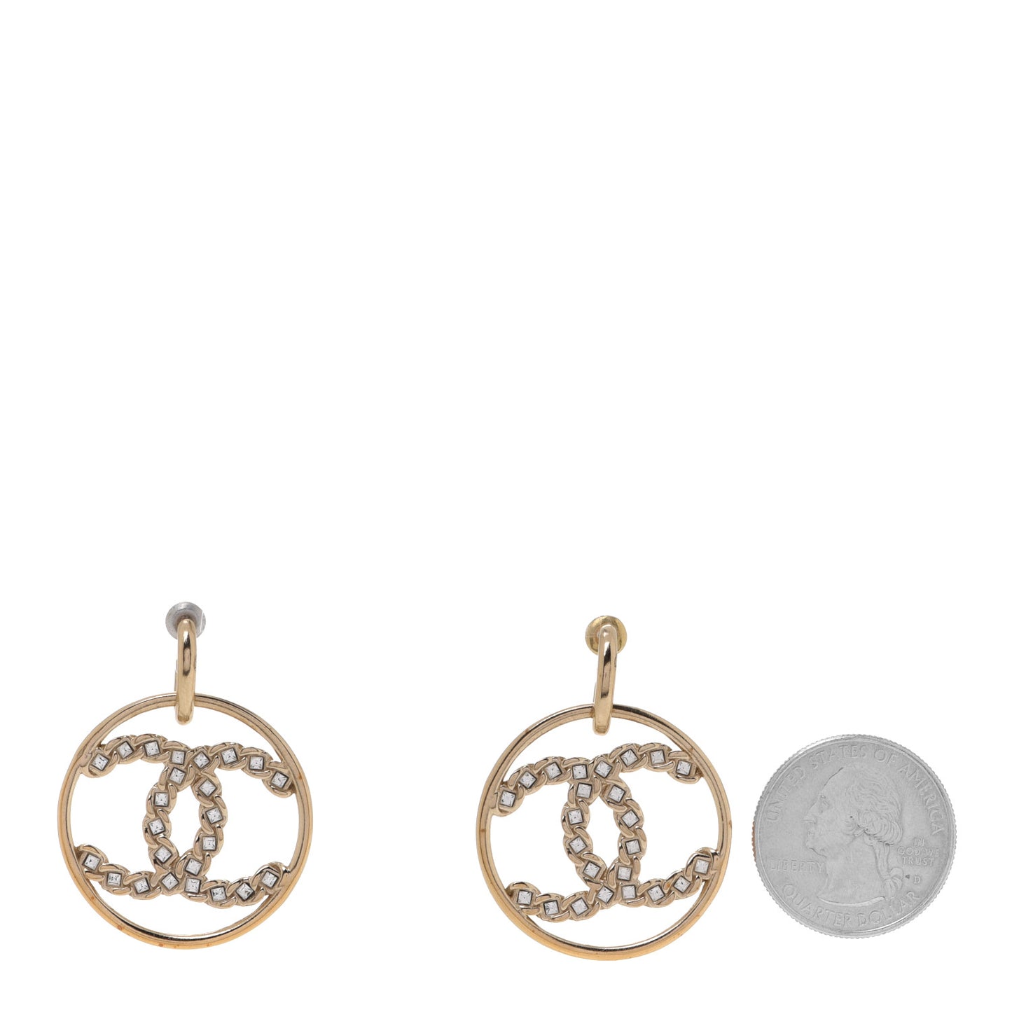Baguette Crystal High Society CC Drop Earrings Gold