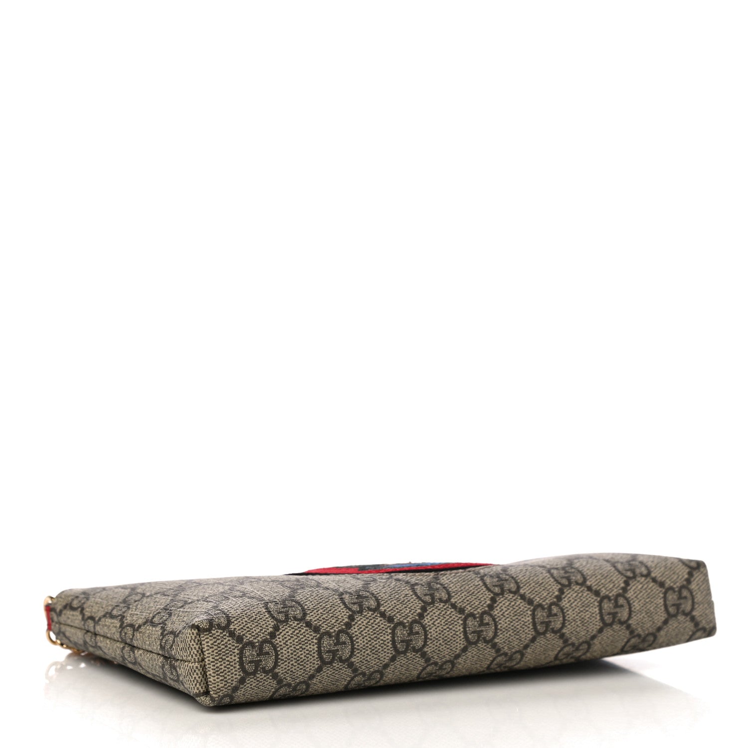 Gucci GG Supreme Monogram Mystic Cat Embroidered Chain Wrist Wallet Red 4 of 9