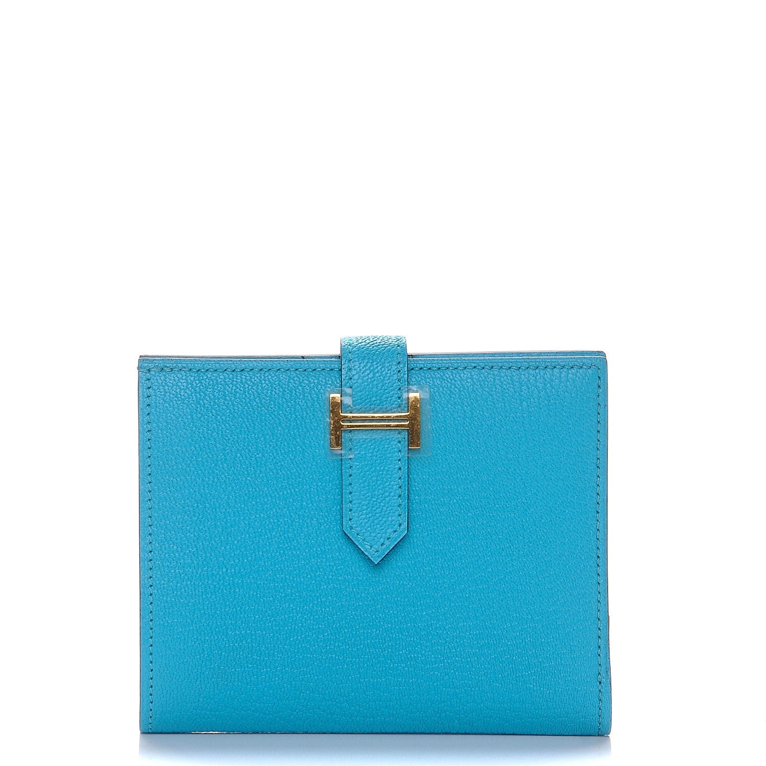 Hermes Chevre Mysore Bearn Compact Wallet Bleu Azteque 1 of 8