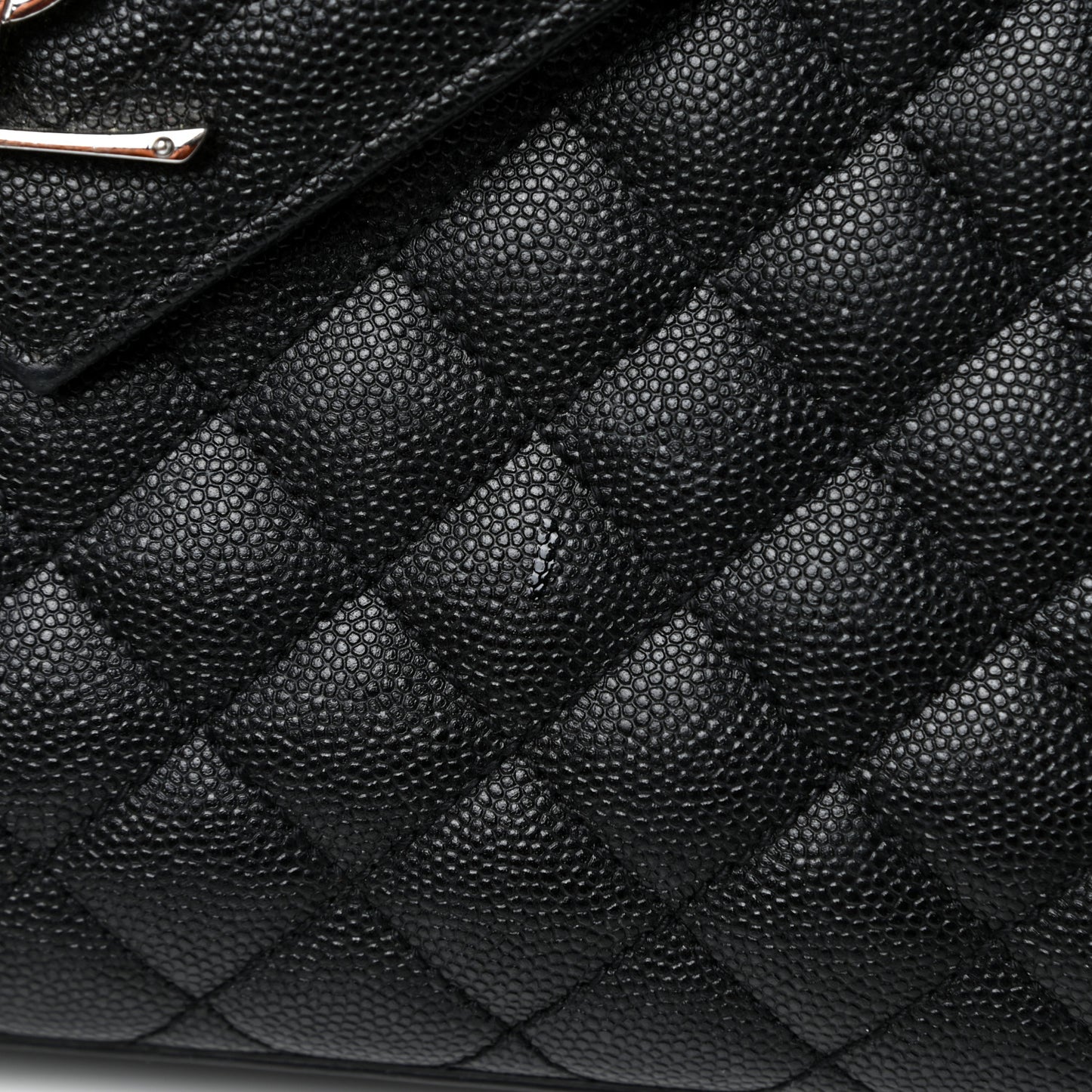 Grain De Poudre Textured Mixed Matelasse Large Triquilt Monogram Satchel Black