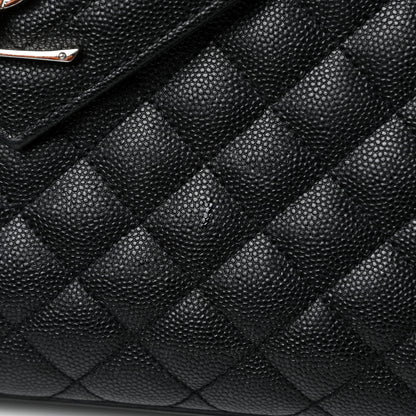 Saint Laurent Grain De Poudre Textured Mixed Matelasse Large Triquilt Monogram Satchel Black 27 of 31