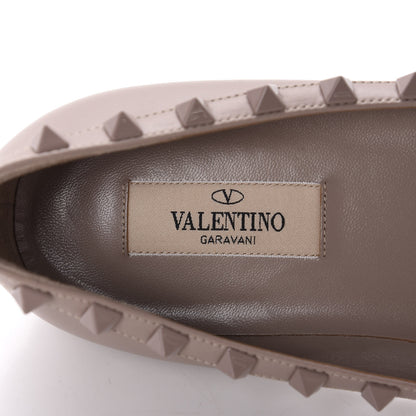 Valentino Garavani Calfskin Lacquered Monochrome Rockstud Ballerina Flats 38 Poudre 7 of 10