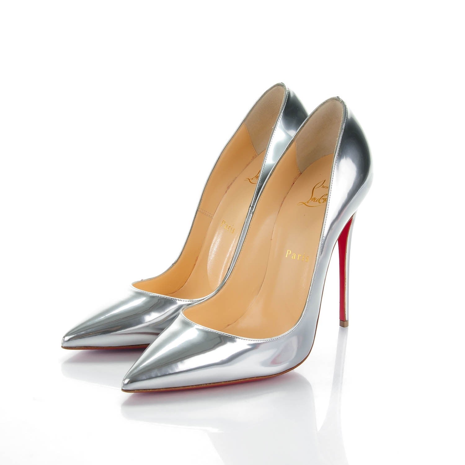 Christian Louboutin Metallic Calfskin So Kate 120 Pumps 38.5 Silver 3 of 7