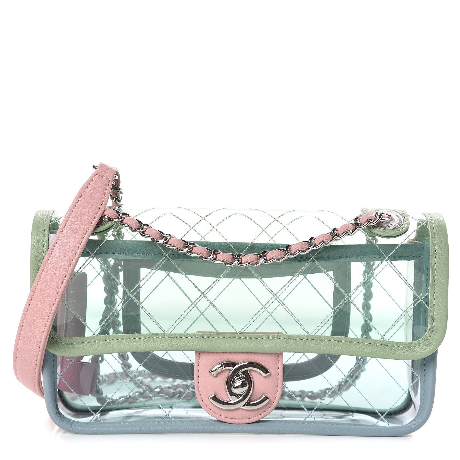 Chanel Lambskin PVC Quilted Mini Coco Splash Flap Blue Green 1 of 9