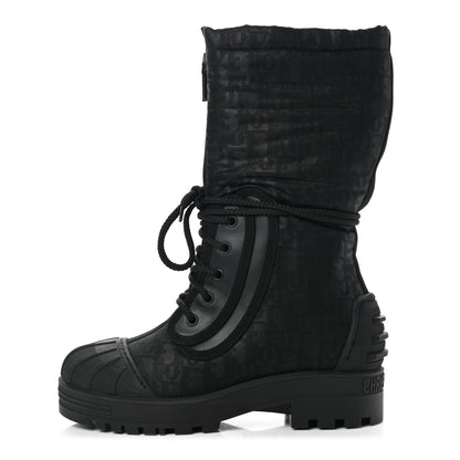 Christian Dior Oblique Shiny Technical Fabric Dior Iron Boots 36.5 Black 1 of 8