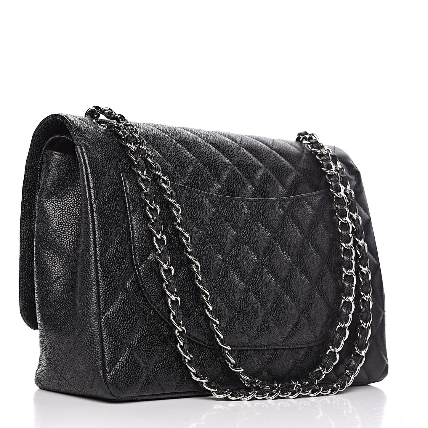 Caviar Quilted Maxi Double Flap Black