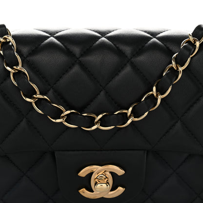 Chanel Lambskin Quilted Mini Rectangular Flap Black 8 of 10