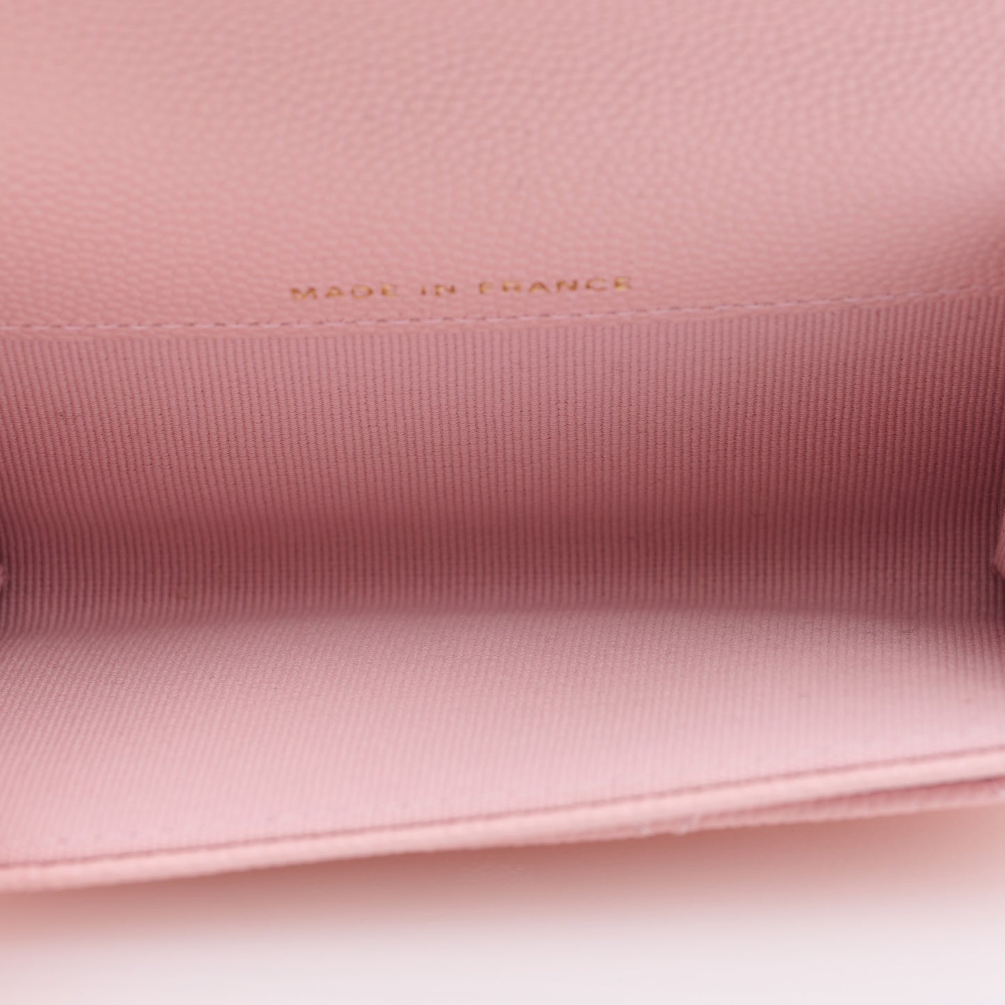 Caviar Quilted Flap Card Holder Wallet Light Pink