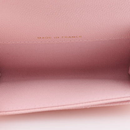 Chanel Caviar Quilted Flap Card Holder Wallet Light Pink 5 of 8