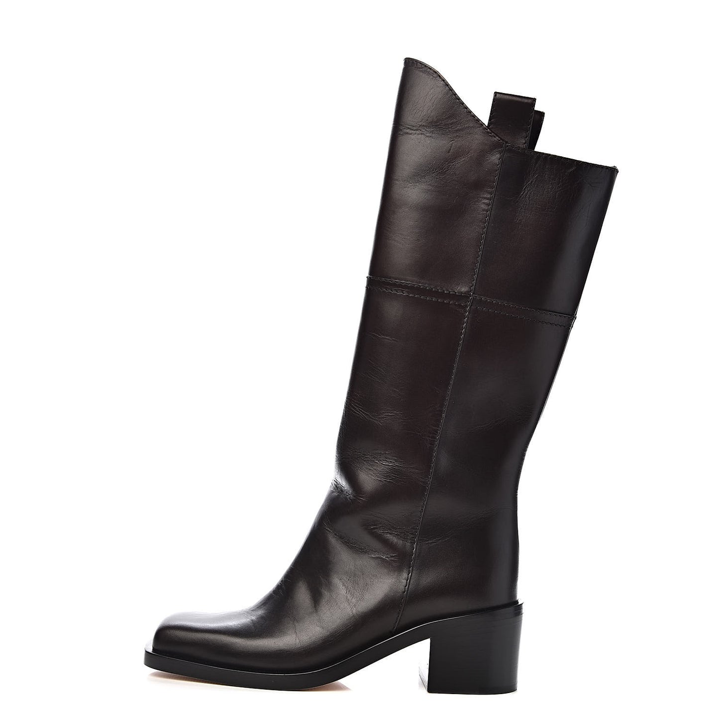 Calfskin CC Wyoming Knee High Boots 38 Dark Brown