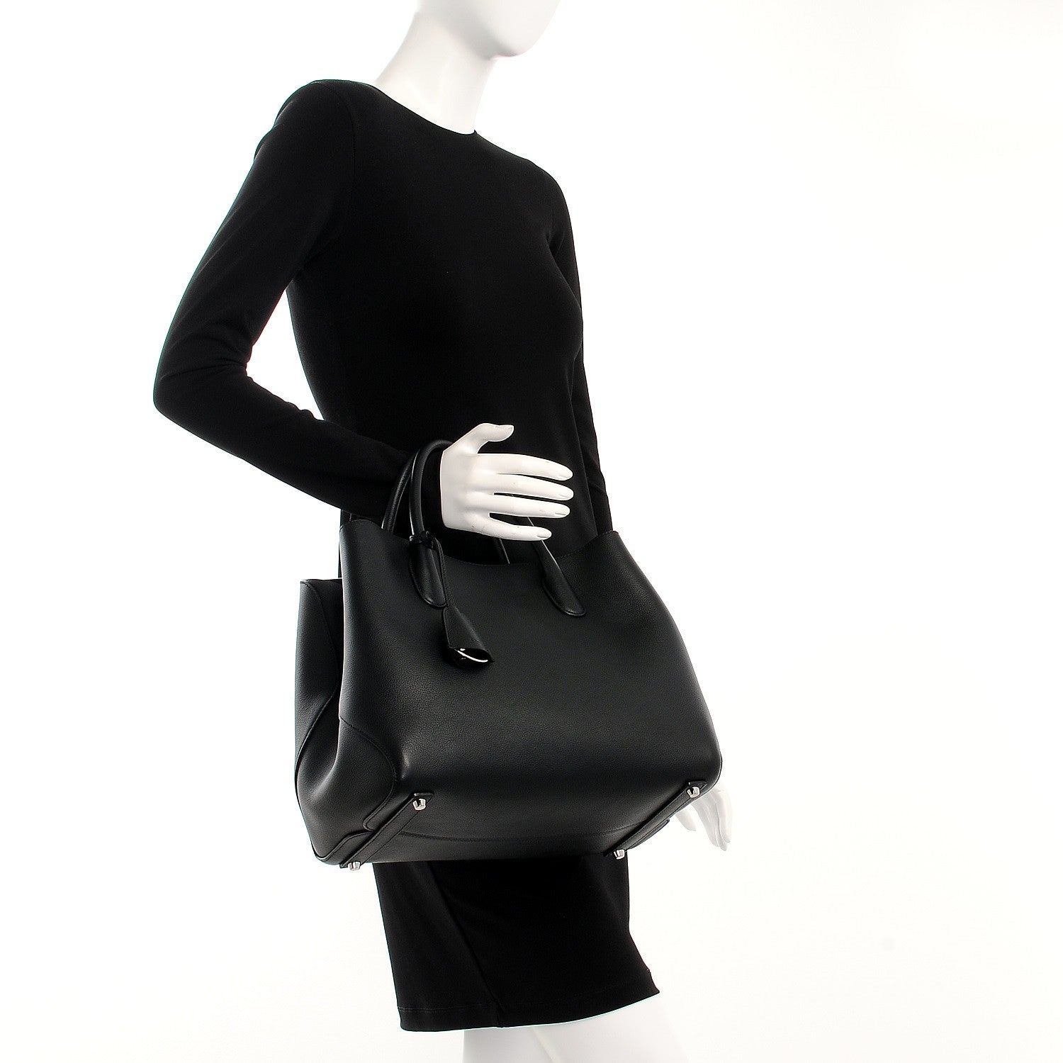 Christian Dior Supple Grained Calfskin Large Open Bar Tote Black 3 of 8