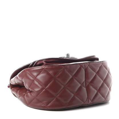 Chanel Lambskin Quilted Saddle Bag Dark Red 4 of 9