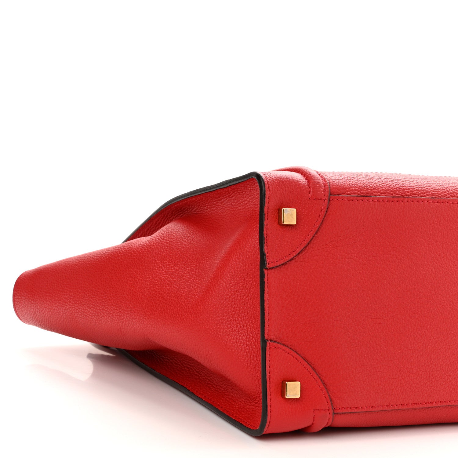 Celine Drummed Calfskin Mini Luggage Coquelicot 8 of 9
