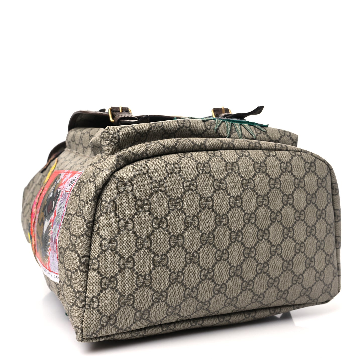 Soft GG Supreme Monogram Courrier Web Double Buckle Backpack Beige New Acero
