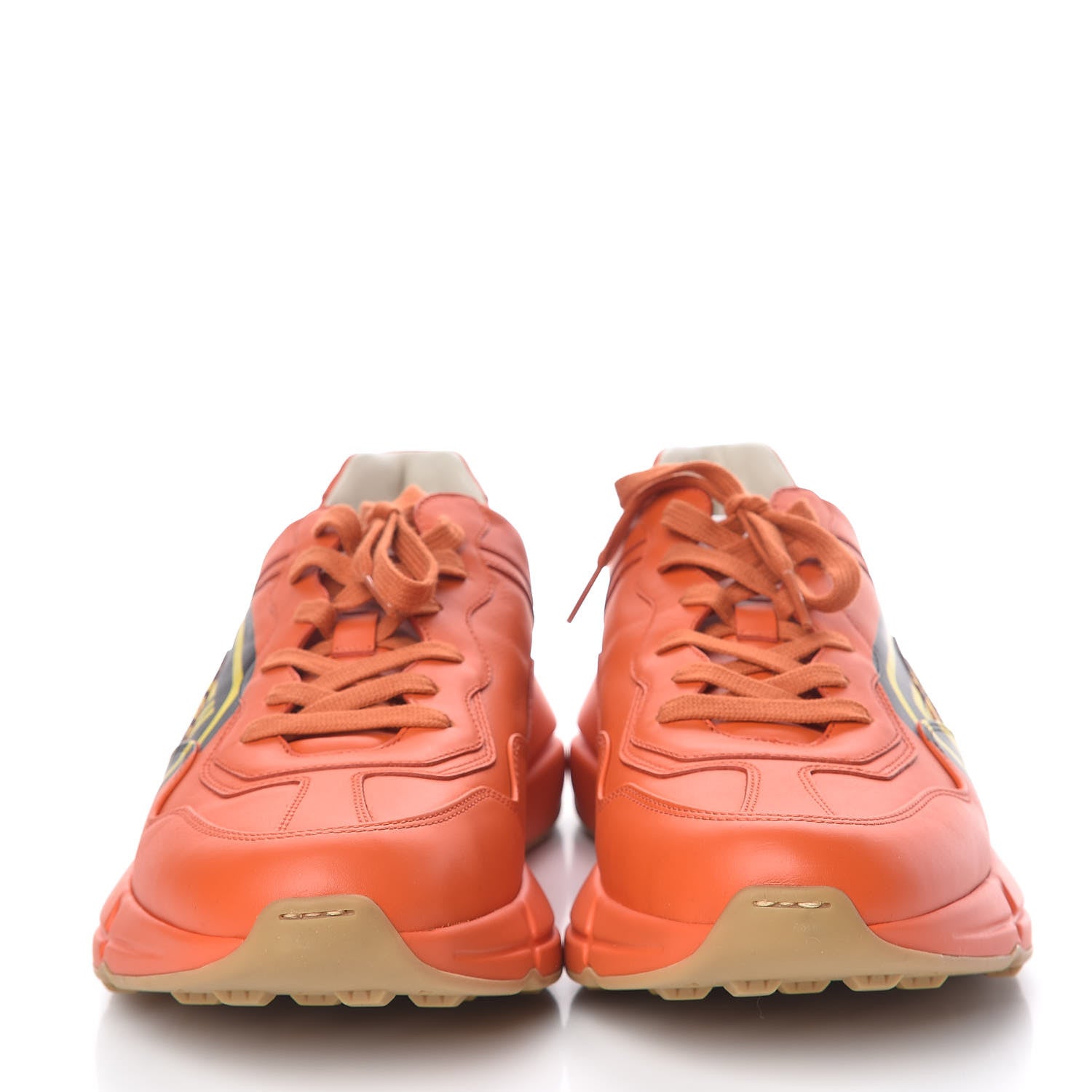 Gucci X SEGA Calfskin Logo Mens Rhyton Sneakers 12 Deep Orange 2 of 10