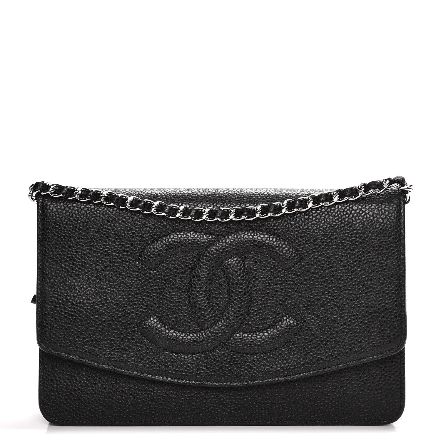 Chanel Caviar Timeless CC Wallet On Chain WOC Black 1 of 11