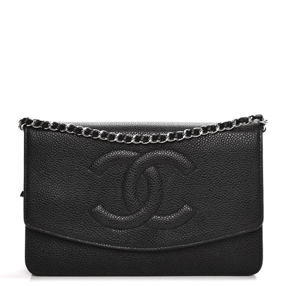 Chanel Caviar Timeless CC Wallet On Chain WOC Black 1 of 11