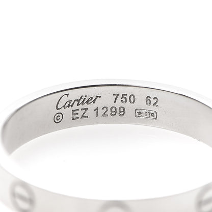 Cartier 18K White Gold 3.5mm LOVE Wedding Band Ring 62 10 4 of 5