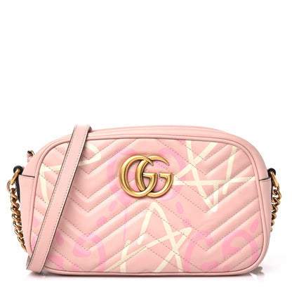 Gucci Calfskin Matelasse GucciGhost Small GG Marmont Chain Shoulder Bag Perfect Pink Rosa Ivory 1 of 12