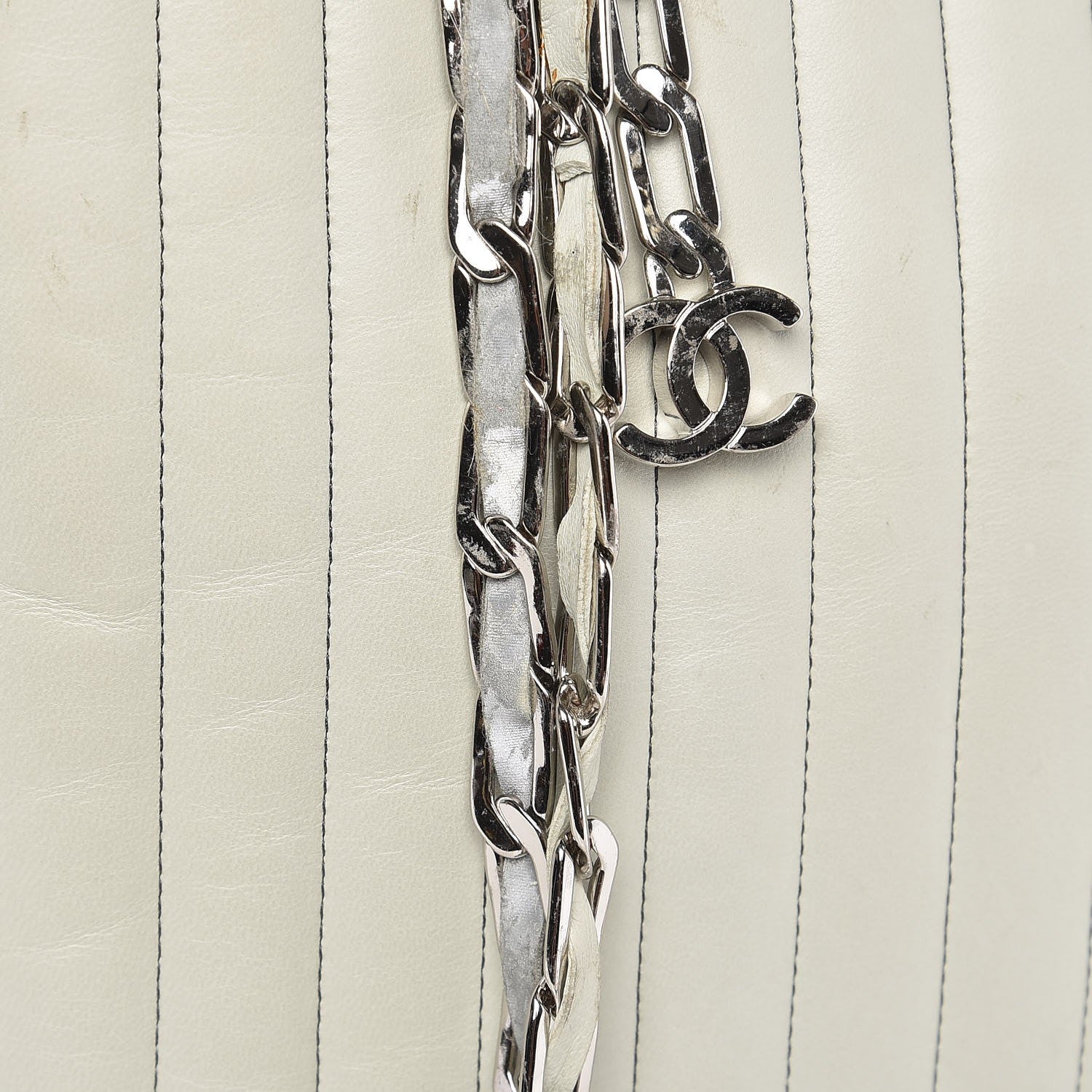 Chanel Lambskin Vertical Quilted Large Mademoiselle Tote Light Green 10 of 15