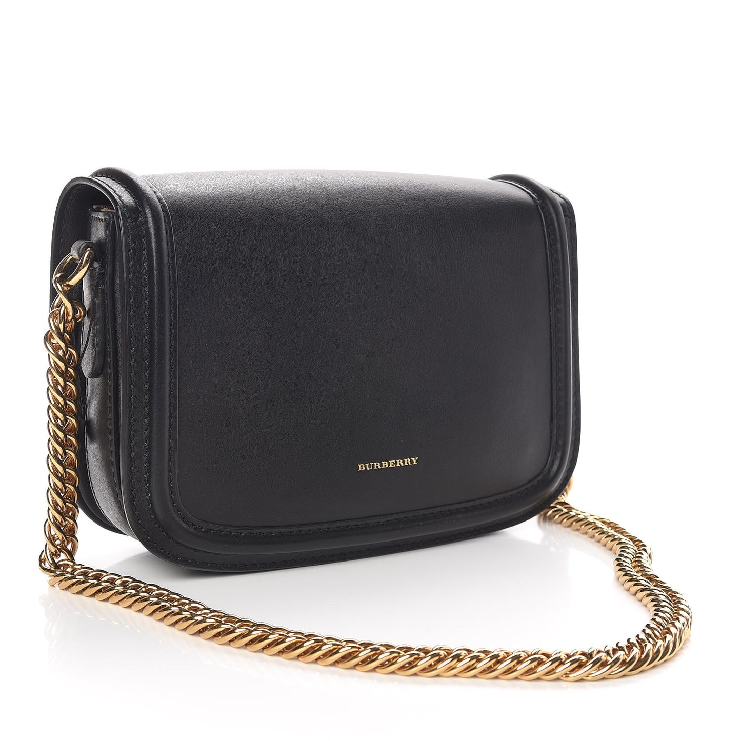Smooth Calfskin Link Shoulder Bag Black