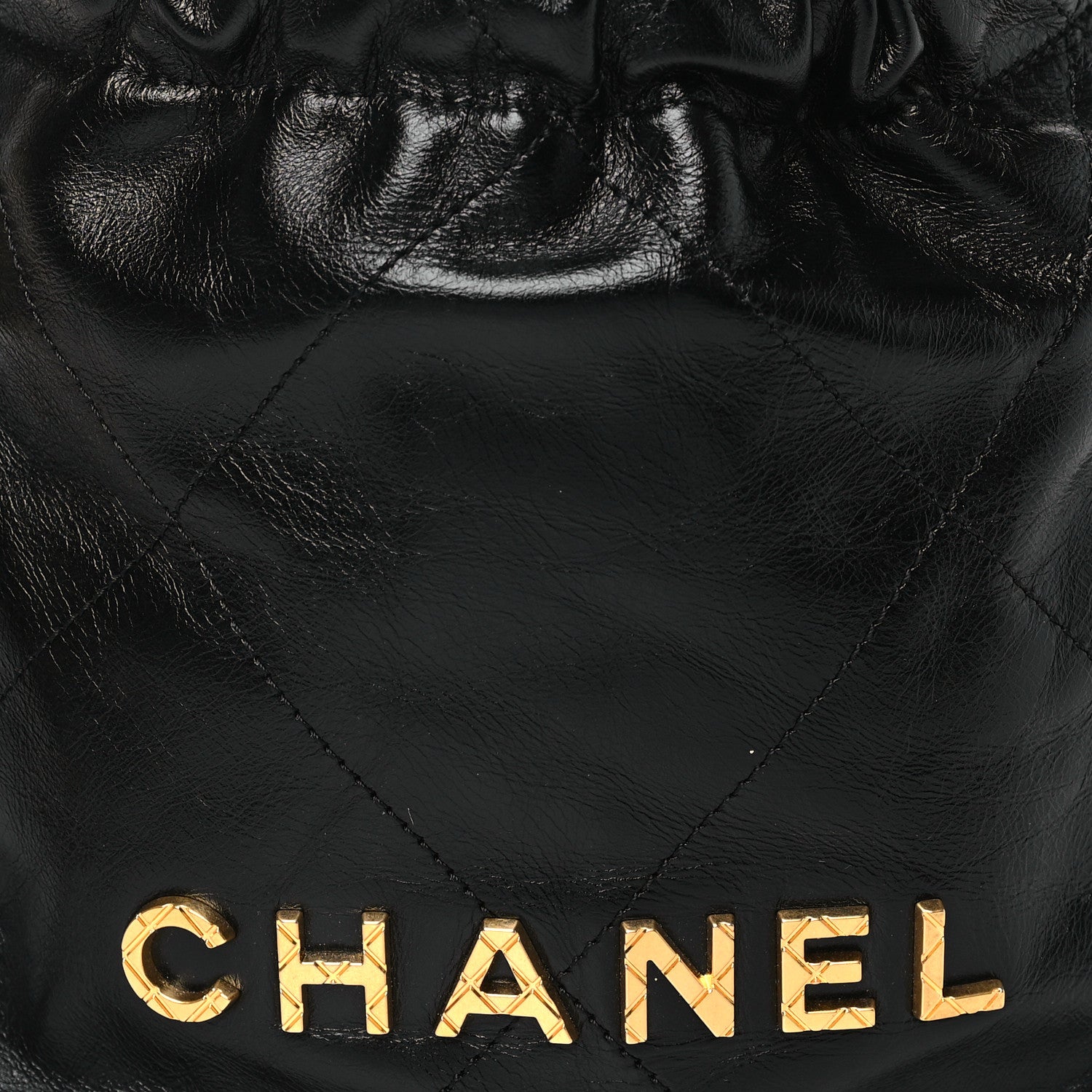 Chanel Shiny Crumpled Calfskin Quilted Pearl Mini Chanel 22 Black 8 of 11