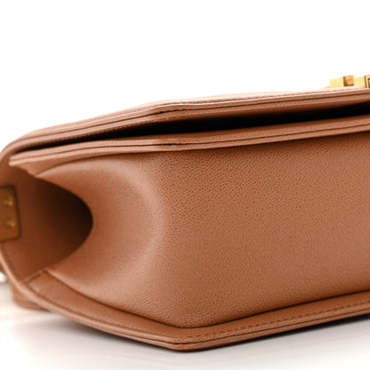 Chanel Caviar Chevron Quilted Medium Boy Flap Dark Beige 9 of 11