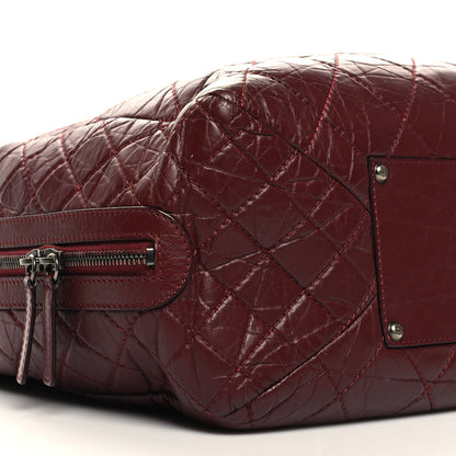 Chanel Aged Calfskin Quilted Large Secret Tag Bowling Bag Burgundy 9 of 12
