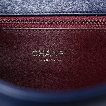 Chanel Lambskin Chevron Medium Coco Envelope Flap Navy 6 of 10