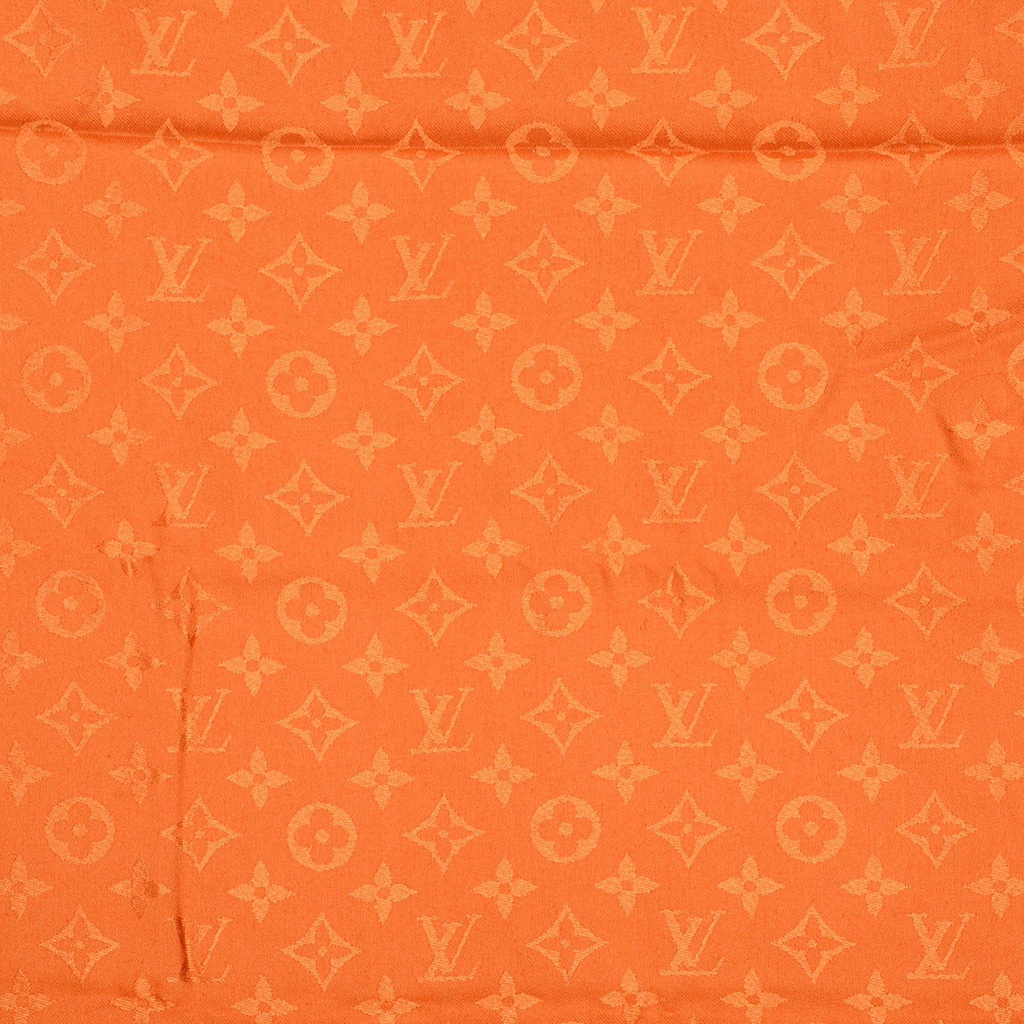 Wool Silk Monogram Shawl Orange