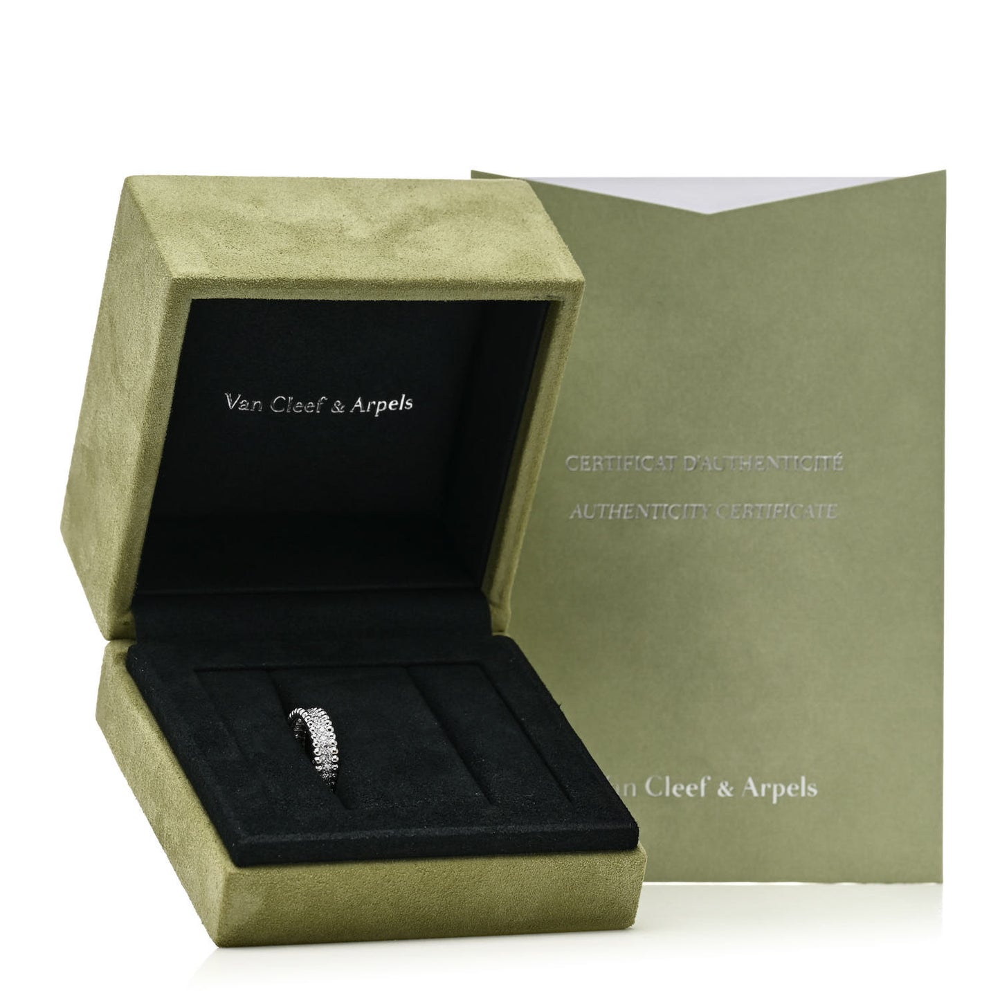 18K White Gold Diamond Perlee 1 Row Ring 53 6.5