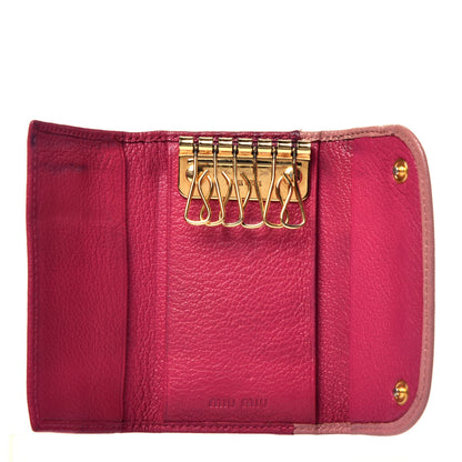 Miu Miu Madras Bicolore 6 Key Holder Rosa Peonia 5 of 8