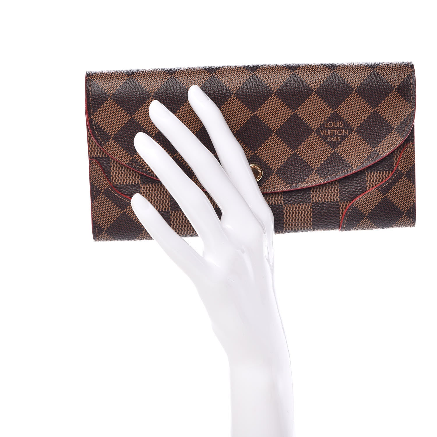 Louis Vuitton Damier Ebene Caissa Wallet Cherry 2 of 8