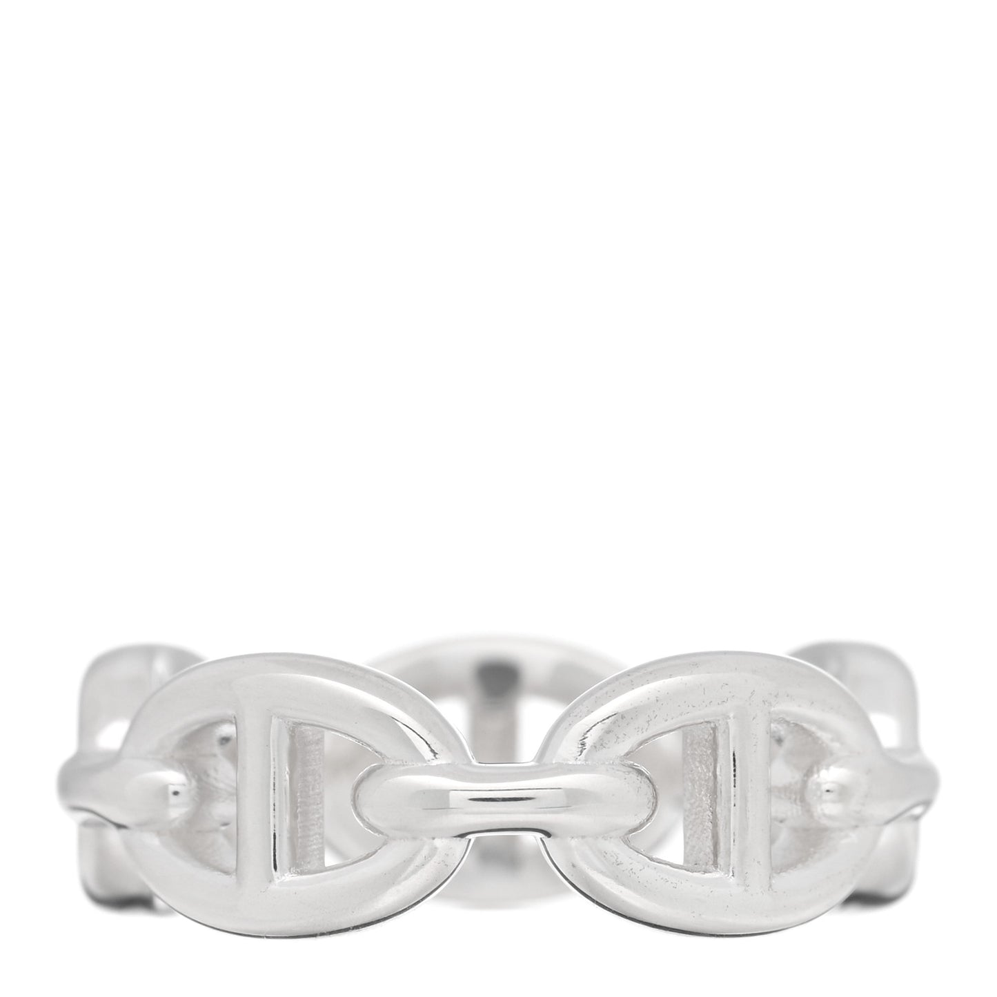 Sterling Silver PM Chaine d'Ancre Enchainee Band Ring 53 6.5