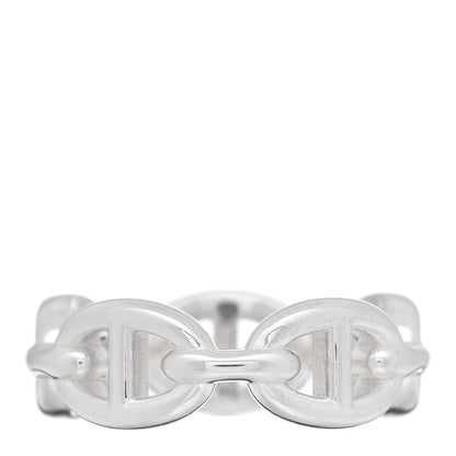 Hermes Sterling Silver PM Chaine d'Ancre Enchainee Band Ring 53 6.5 3 of 5