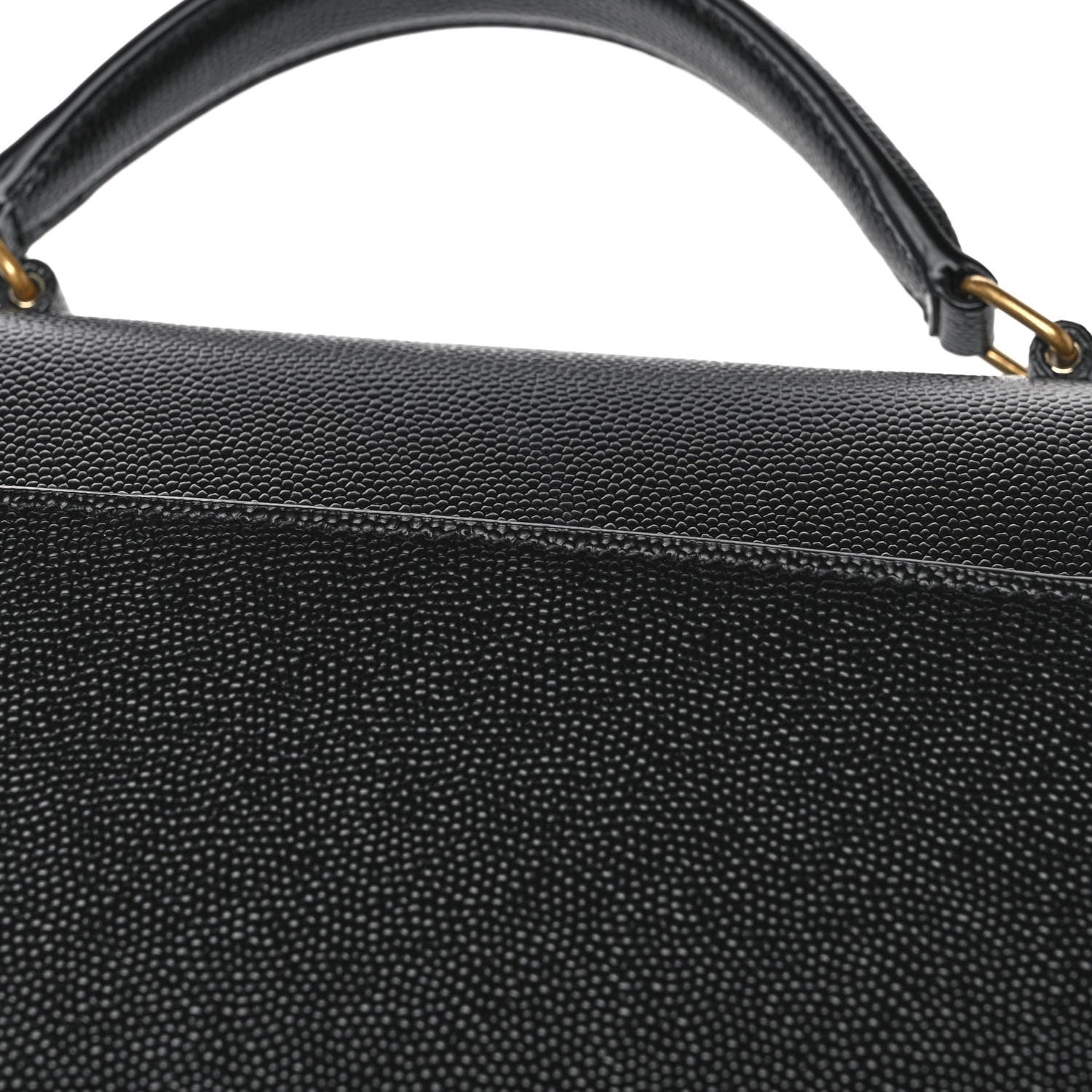 Saint Laurent Grain de Poudre Mini Classic Monogram Cassandra Top Handle Black 10 of 12