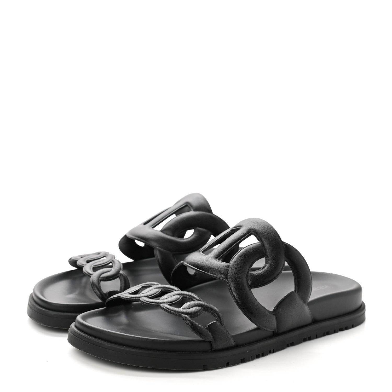 Hermes Nappa Extra Sandals 37 Black 3 of 10