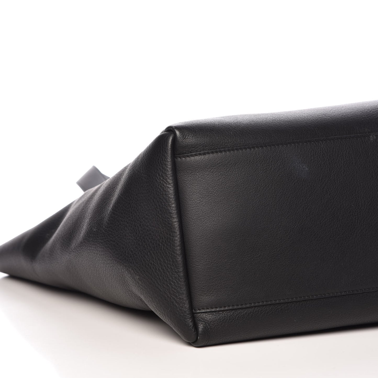Calfskin Logo Medium Tote Black