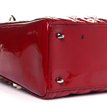 Christian Dior Patent Cannage Medium Lady Dior Red 7 of 11
