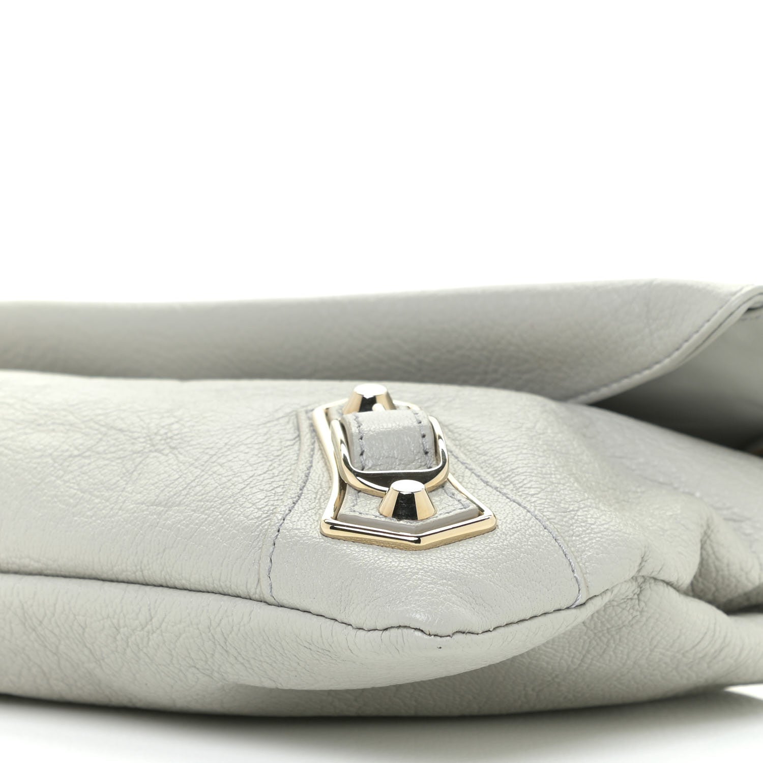 Balenciaga Agneau Gold Metallic Edge Hardware Envelope Strap Clutch Gris 5 of 8